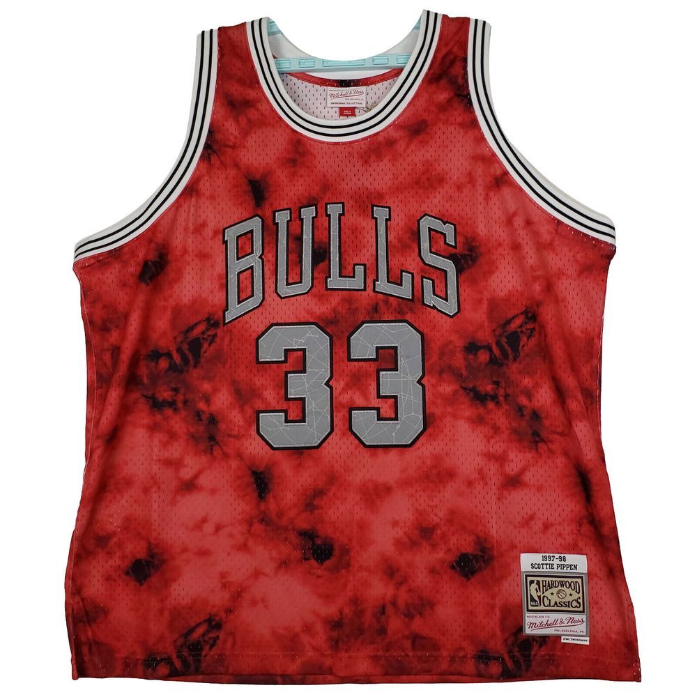 Scottie Pippen Chicago Bulls Mitchell &‎ Ness 2XL XXL Jersey Reflective Art NWT